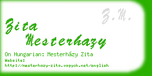 zita mesterhazy business card